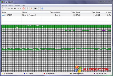 Képernyőkép UltraDefrag Windows XP