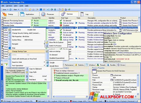 Képernyőkép AnVir Task Manager Windows XP