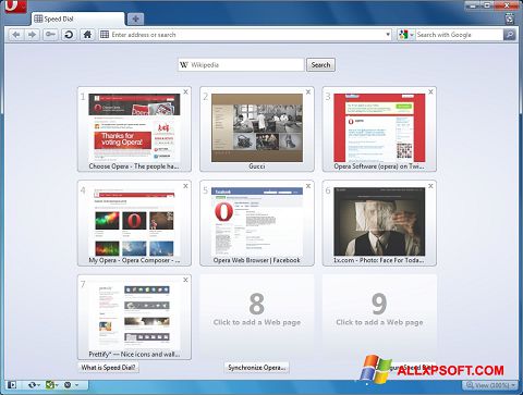 Képernyőkép Opera Windows XP