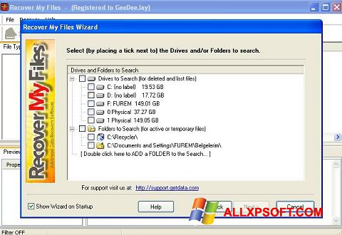 Képernyőkép Recover My Files Windows XP
