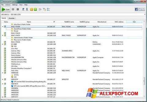 Képernyőkép Advanced IP Scanner Windows XP