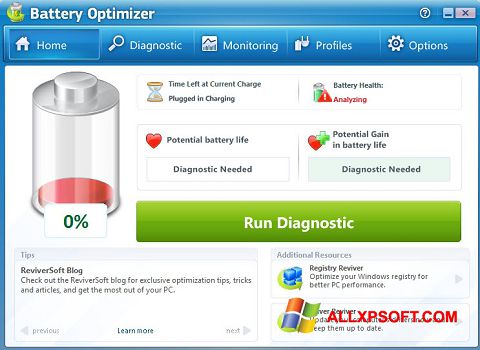 Képernyőkép Battery Optimizer Windows XP