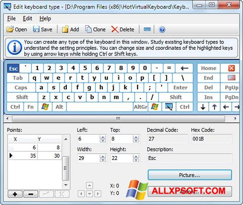 Képernyőkép Virtual Keyboard Windows XP