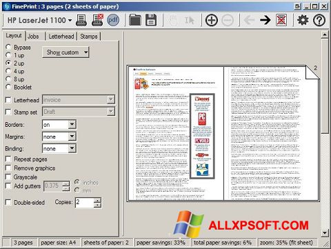 Képernyőkép FinePrint Windows XP