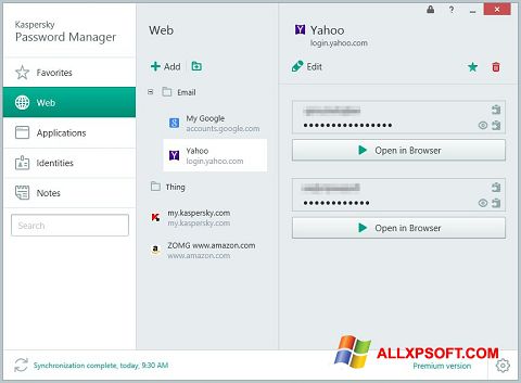 Képernyőkép Kaspersky Password Manager Windows XP
