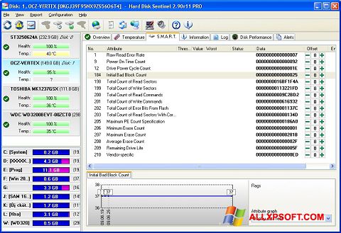 Képernyőkép Hard Disk Sentinel Windows XP