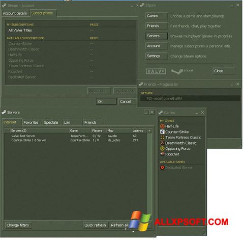 Képernyőkép Steam Windows XP