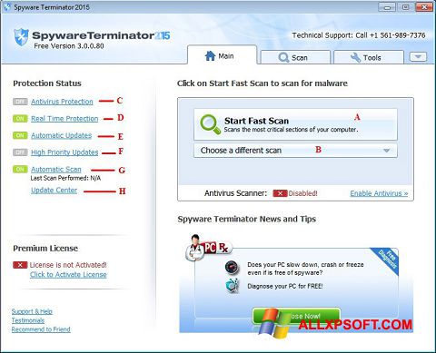 Képernyőkép Spyware Terminator Windows XP