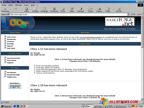 Képernyőkép CDex Windows XP