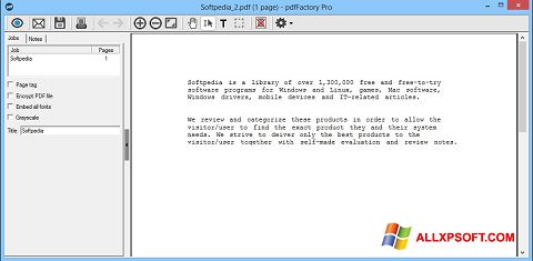 Képernyőkép pdfFactory Pro Windows XP