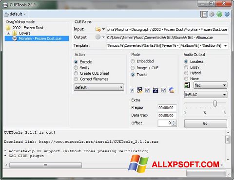 Képernyőkép CUETools Windows XP