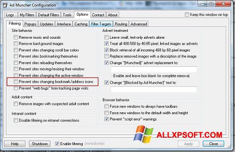 Képernyőkép Ad Muncher Windows XP