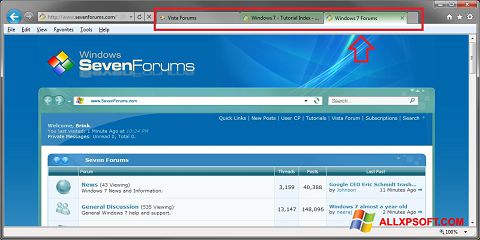 Képernyőkép Internet Explorer Windows XP