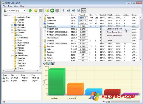 Képernyőkép Folder Size Windows XP