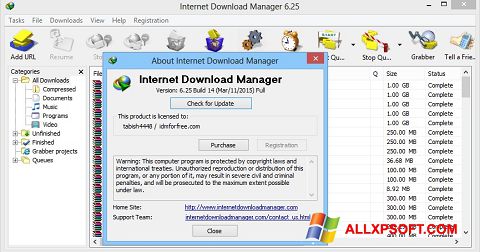 Képernyőkép Internet Download Manager Windows XP
