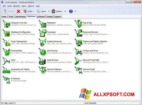 Képernyőkép SiSoftware Sandra Windows XP