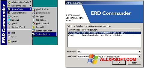 Képernyőkép ERD Commander Windows XP