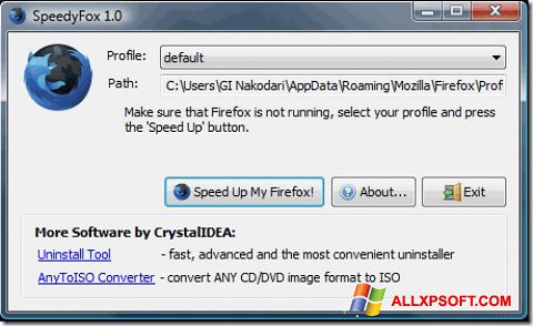 Képernyőkép SpeedyFox Windows XP