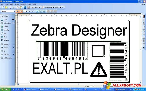 Képernyőkép Zebra Designer Windows XP