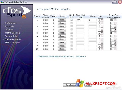 Képernyőkép cFosSpeed Windows XP