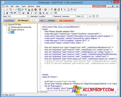 Képernyőkép CuteFTP Windows XP