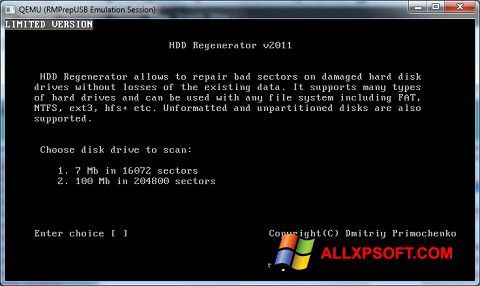 Képernyőkép HDD Regenerator Windows XP
