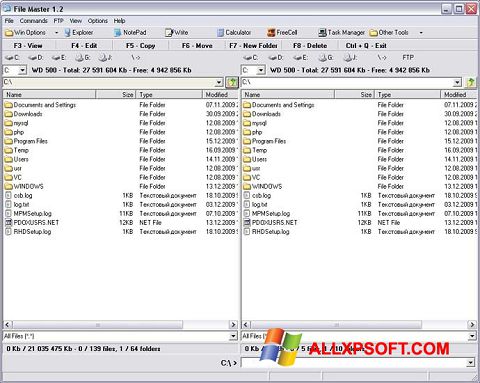 Képernyőkép File Master Windows XP