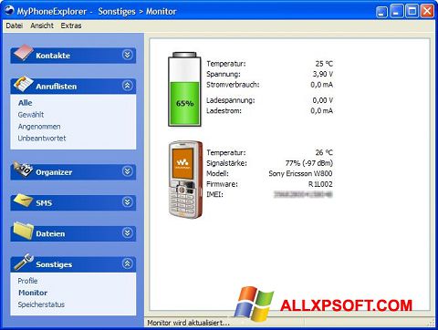 Képernyőkép MyPhoneExplorer Windows XP