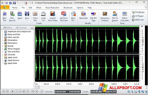 Képernyőkép Free Audio Editor Windows XP