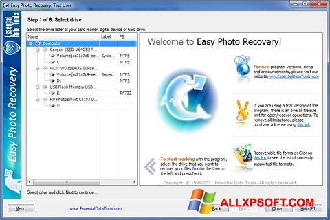 Képernyőkép Easy Photo Recovery Windows XP