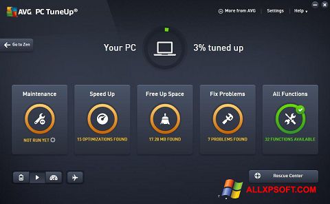 Képernyőkép AVG PC Tuneup Windows XP