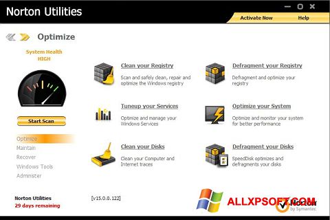 Képernyőkép Norton Utilities Windows XP