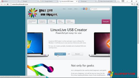 Képernyőkép LinuxLive USB Creator Windows XP