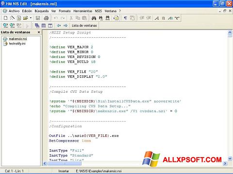 Képernyőkép NSIS Windows XP