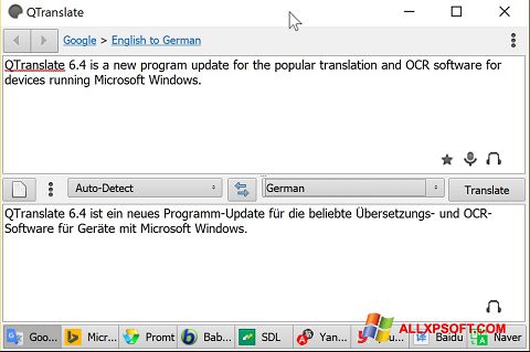 Képernyőkép QTranslate Windows XP