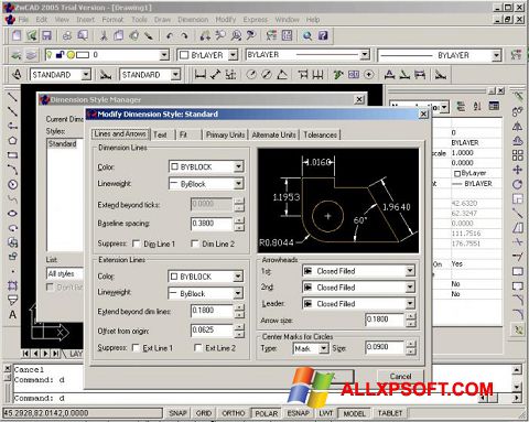 Képernyőkép ZWCAD Windows XP
