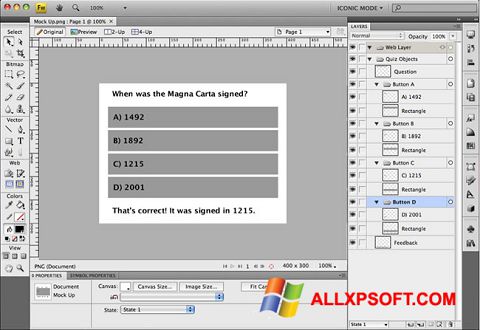 Képernyőkép Adobe Fireworks Windows XP