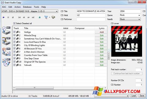 Képernyőkép Exact Audio Copy Windows XP