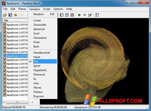 Képernyőkép Apophysis Windows XP