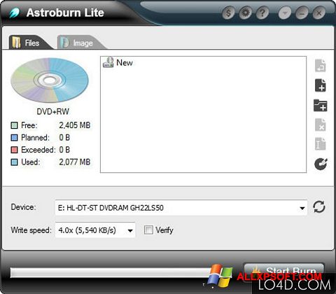 Képernyőkép Astroburn Lite Windows XP