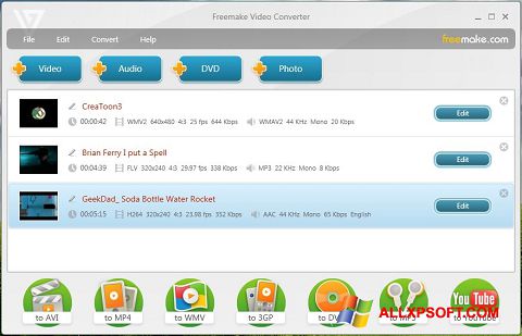 Képernyőkép Freemake Video Converter Windows XP