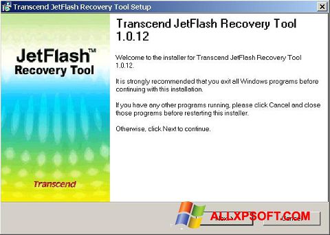 Képernyőkép JetFlash Recovery Tool Windows XP