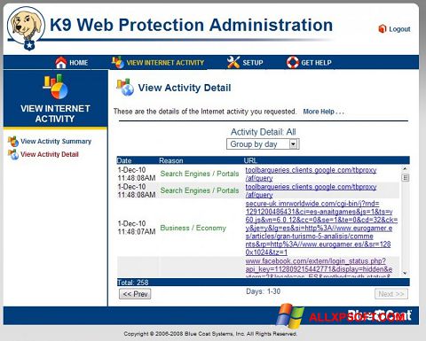 Képernyőkép K9 Web Protection Windows XP
