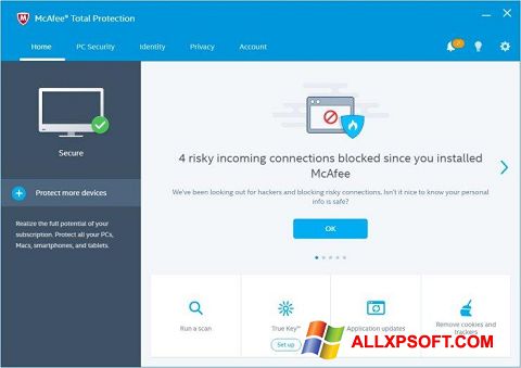 Képernyőkép McAfee Total Protection Windows XP