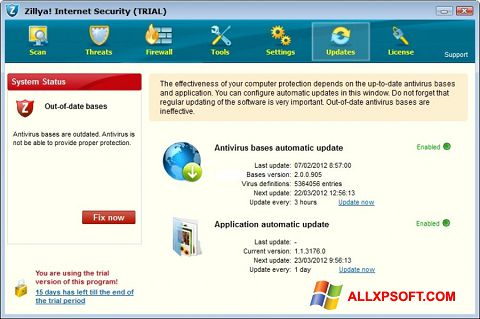Képernyőkép Zillya! Windows XP