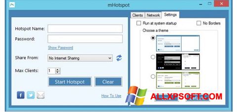 Képernyőkép mHotspot Windows XP