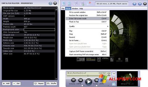 Képernyőkép FLV Player Windows XP