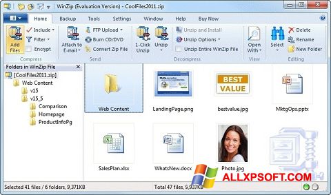 Képernyőkép WinZip Windows XP