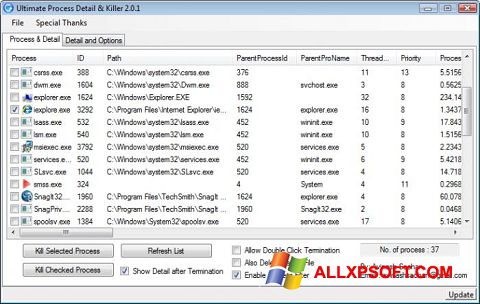 Képernyőkép Process Killer Windows XP