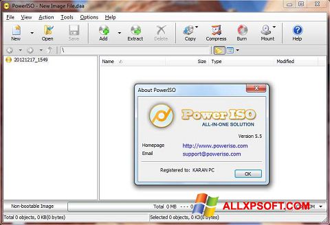 Képernyőkép PowerISO Windows XP